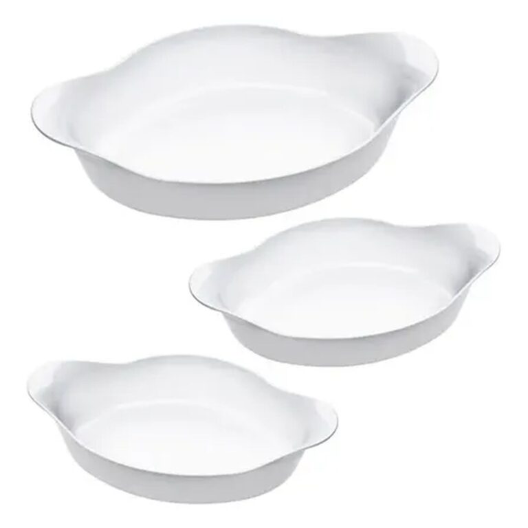 Marinex Conjunto De Assadeiras Oval Opaline 3 Peças Branco