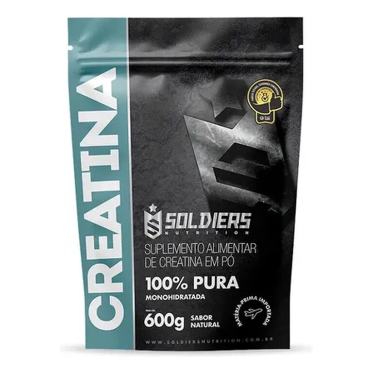 Creatina 600g Suplemento Monohidratada Em Pó 100% Pura – Soldiers Nutrition Sem Sabor