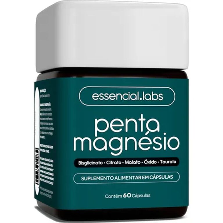 Penta Magnésio – Bisglicinato + Dimalato + Citrato + Taurato + Óxido De Magnésio – A Combinação Perfeita De 5 Magnésios Com Máxima Pureza E Biodisponibilidade – 60 Cápsulas Sem Sabor