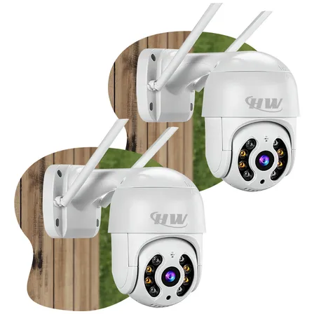Kit 2 Câmera Segurança Ip Interna Externa Wifi Icsee Infravermelho Prova Dágua – Hw Branco