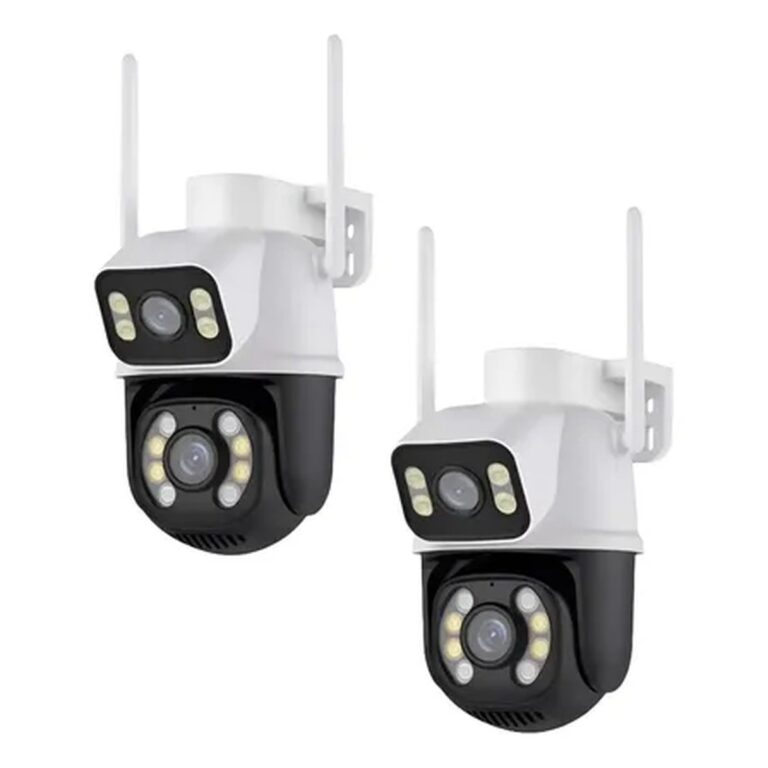 Kit 2 Câmera Wifi Externa A28 App Icsee Dupla Visão 3mp Prova Dágua Cor Branco
