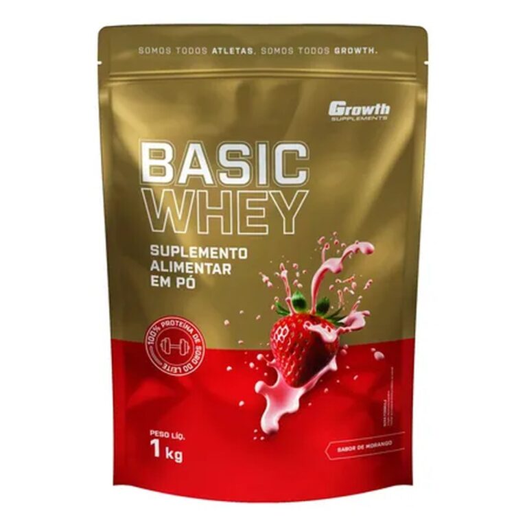 Basic Whey 1kg Growth Supplements Morango