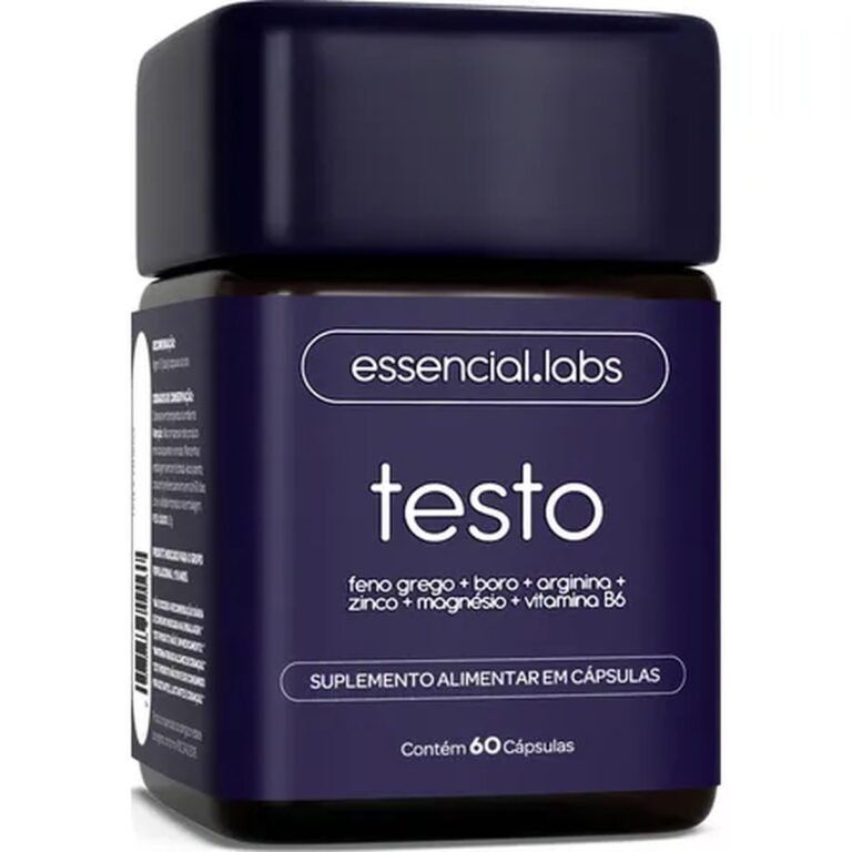 Testo Essencial – Fórmula Exclusiva Com Feno Grego + Boro + Arginina + Zma – Precursor Da Testosterona – 60 Cápsulas Sem Sabor
