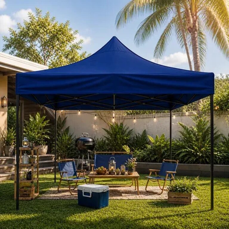 Tenda Sanfonada Gazebo 3×3 Articulada Pesca Praia Camping Azul-escuro