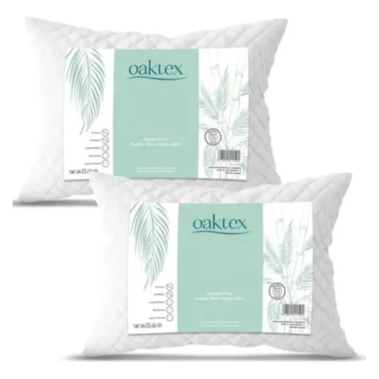Kit C/2 Travesseiros Luxo Matelado Fibra Antialérgica 50×70 Branco
