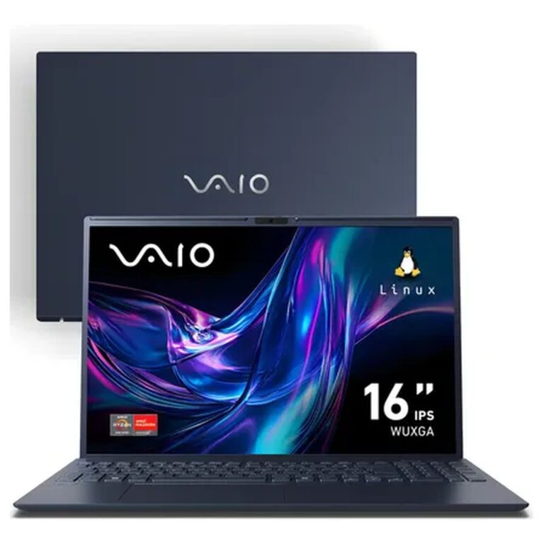 Notebook Vaio Fe16 Amd Ryzen 7 5825u Linux 8gb Ram 512gb Ssd Wi-fi 6 Tela 16  Ips Wuxga Antirreflexo – Cinza Grafite Vjfe69f11xb0321h – Permite Upgrade De Memória Ram E Ssd