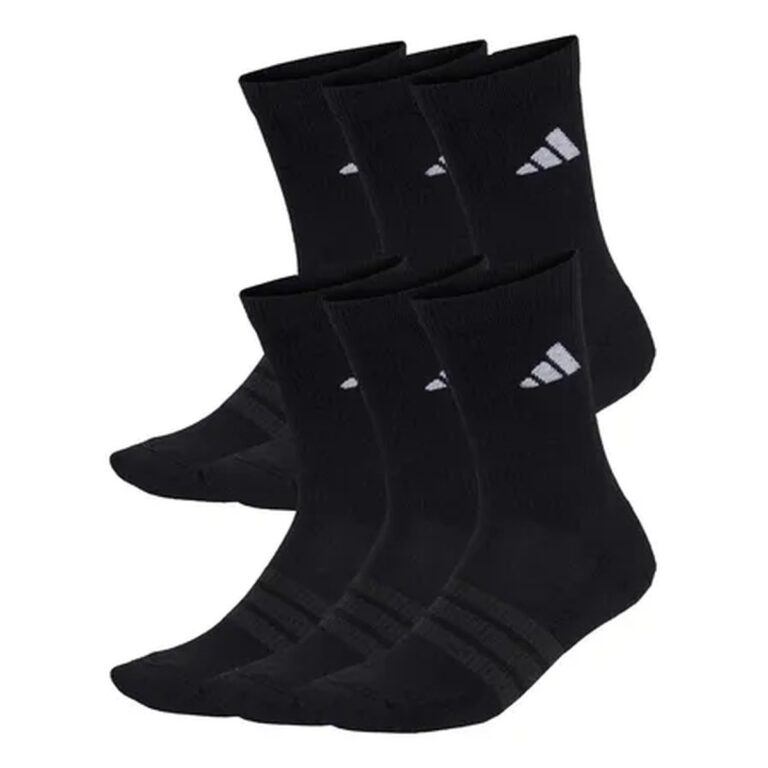 Kit 6 Pares Meias Cano Médio Esportes adidas Preto Logo 39 Br