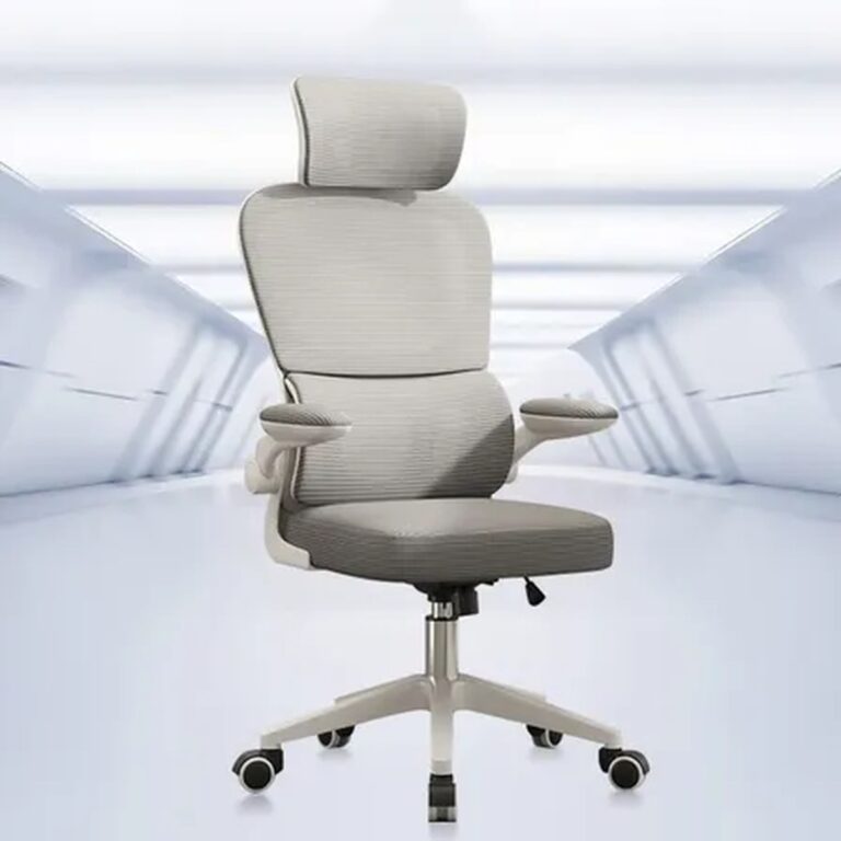 Cadeira Escritório Ergonômica Python Fly B07 Cinza Com Suporte Lombar Malha