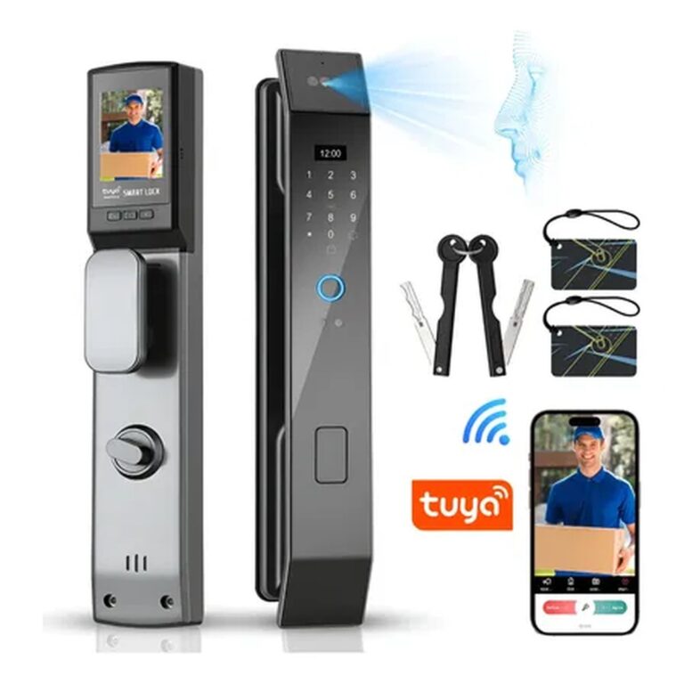 Fechadura Eletronica Inteligente Com Wifi Tuya E Facial 3d Preto
