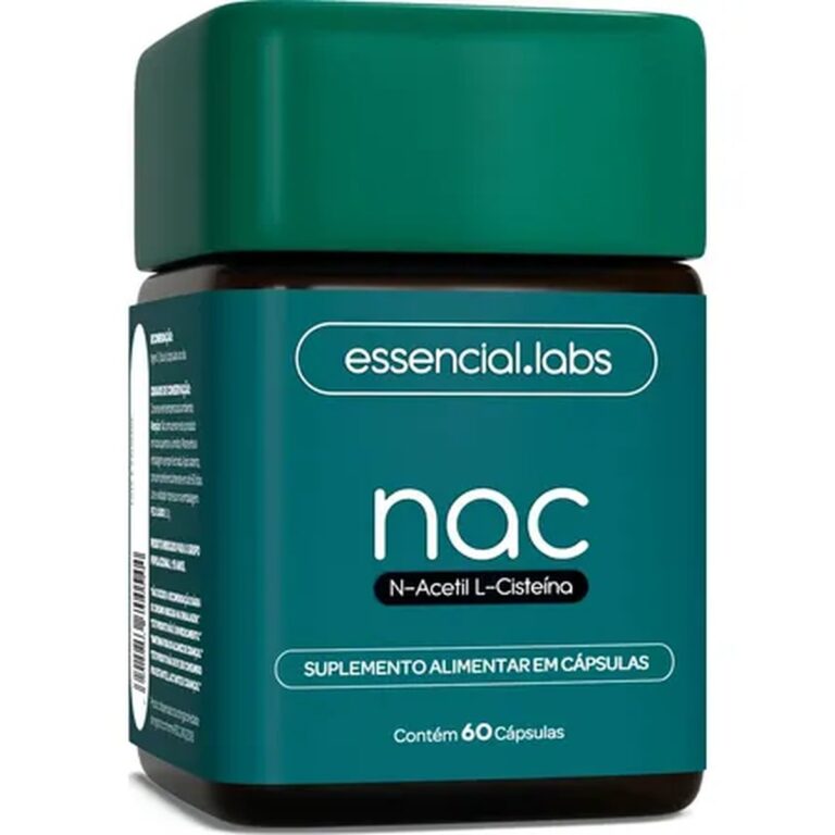 Nac 600mg – Fórmula Exclusiva Com Máxima Concentração E Pureza – N-acetil L-cisteína – 60 Cápsulas Sem Sabor