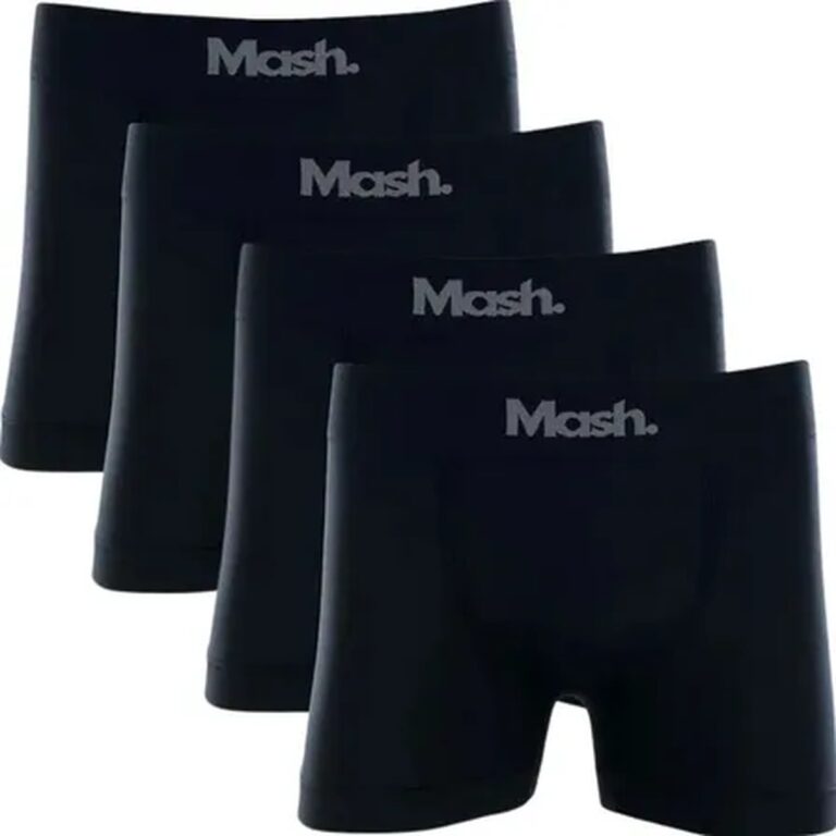 Kit Com 4 Cuecas Boxer Microfibra Mash Box Sem Costura