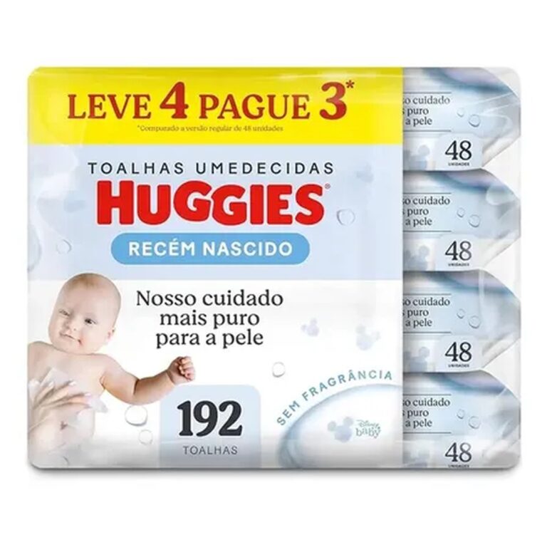 Lenços Umedecidos Huggies Recém Nascido Pack C/4 – 192 Un
