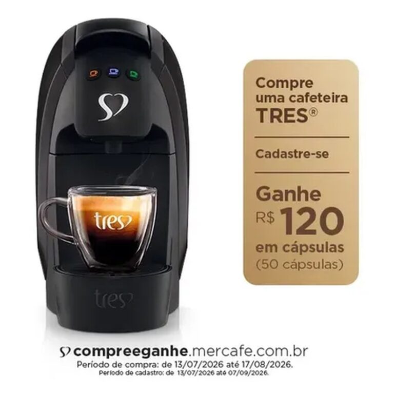 Cafeteira Espresso Luna Preta – TRES 3 Corações