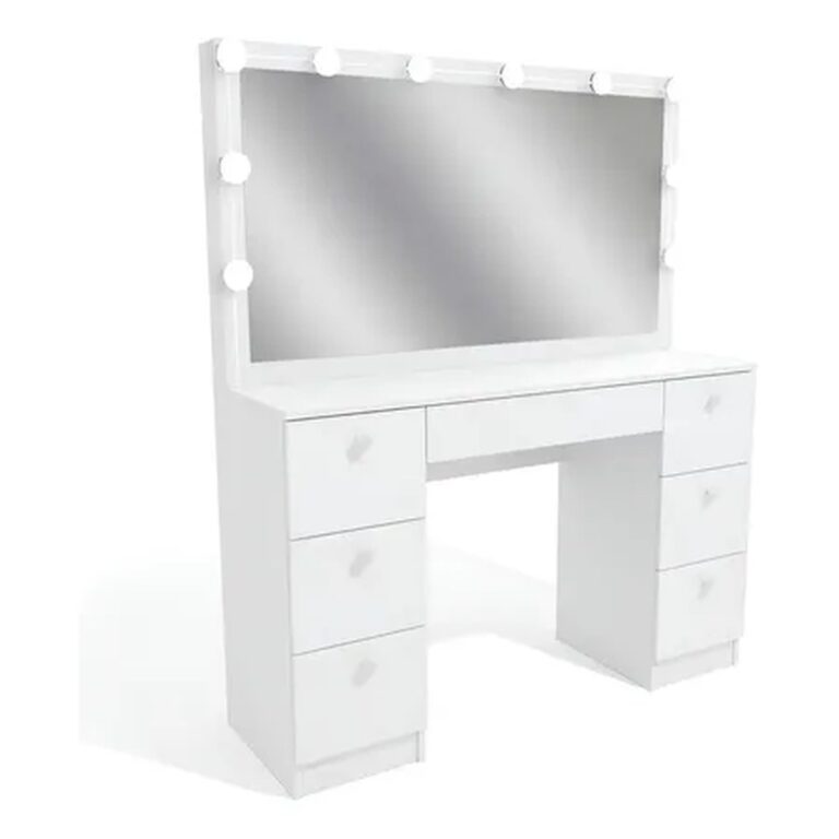 Penteadeira Ditália Pe80 com Kit Luz Branco Cor Branco