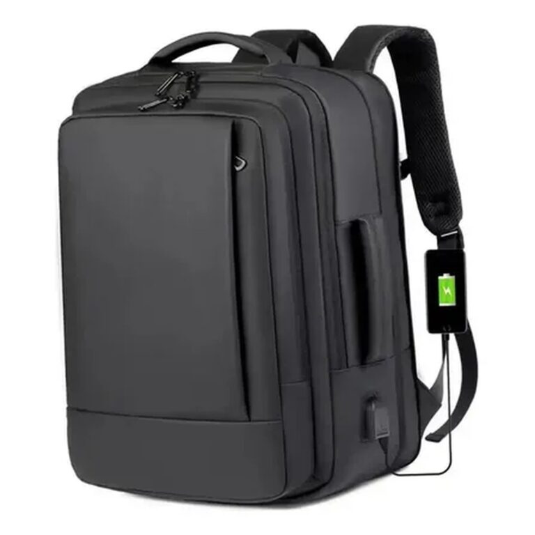 Mochila jiesipote À Prova D’água Reforçada Expansível Cor Preto