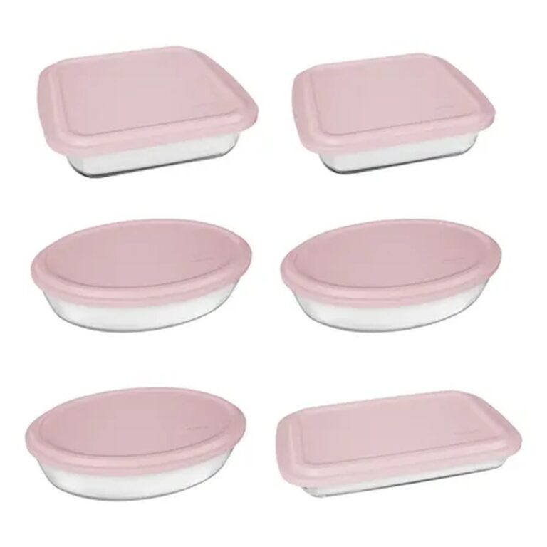 Conjunto Assadeiras 6 Peças Com Tampa Cor Rosa – Marinex