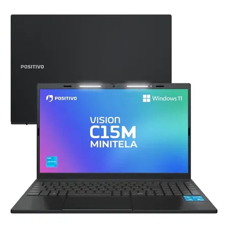 Notebook Positivo Vision C15M Intel® Celeron® N4500 Linux 8GB RAM 256GB eMMC 15.6″ Full HD IPS – Minitela – Cinza