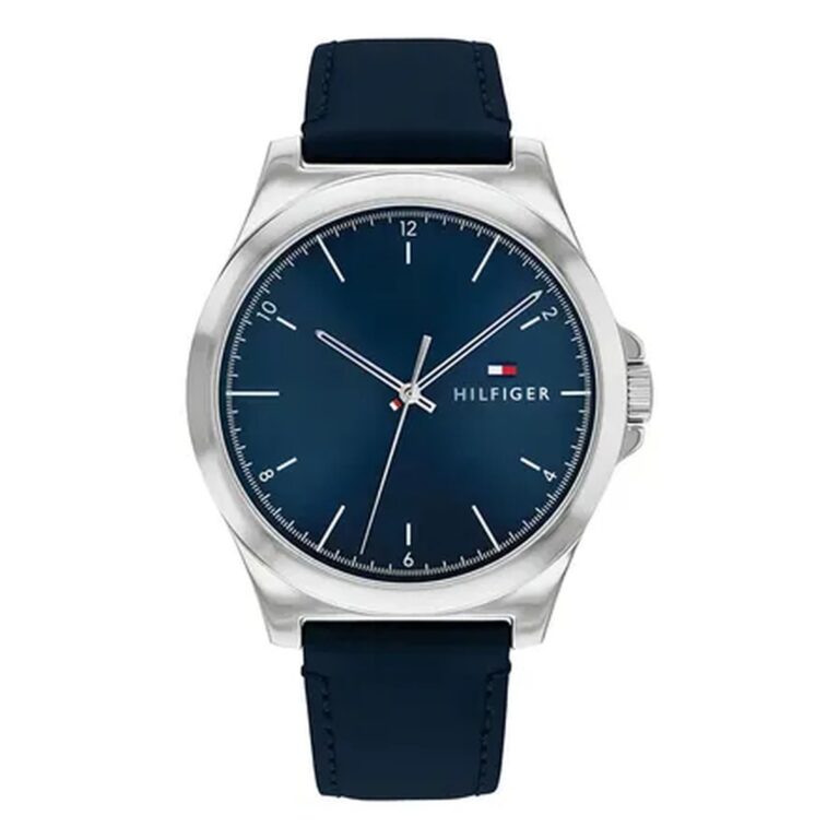 Relógio Tommy Hilfiger Norris Masculino Couro Azul – 1710666 Prateado Azul-escuro