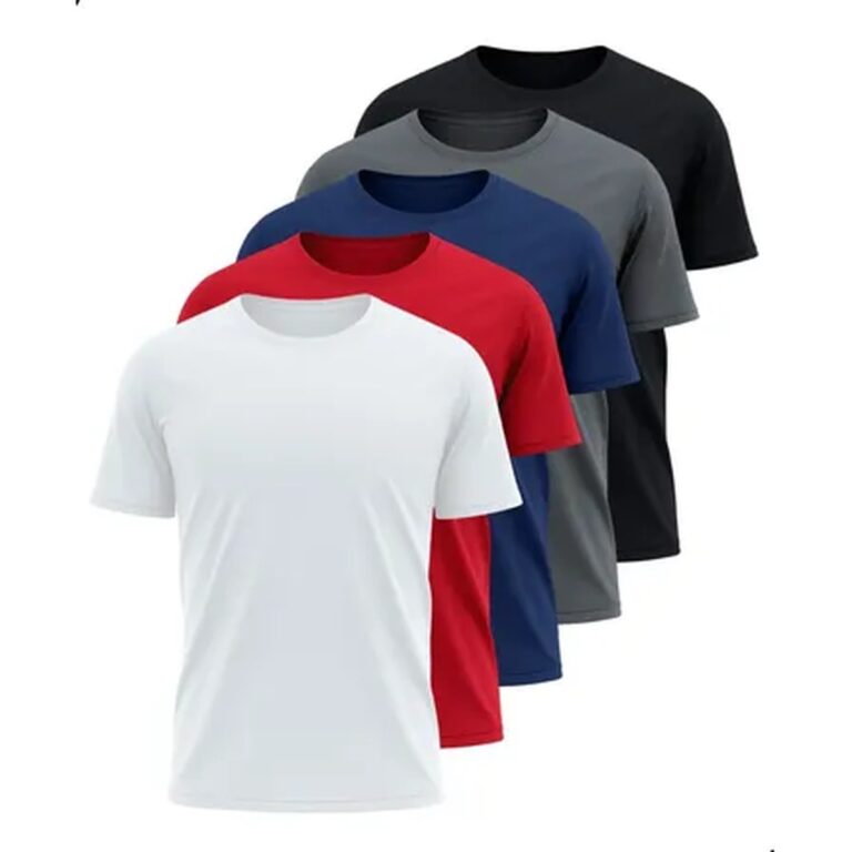 Kit 5 Camisetas Básicas Masculina Dry Fit Lisa Tradicional  Variado M