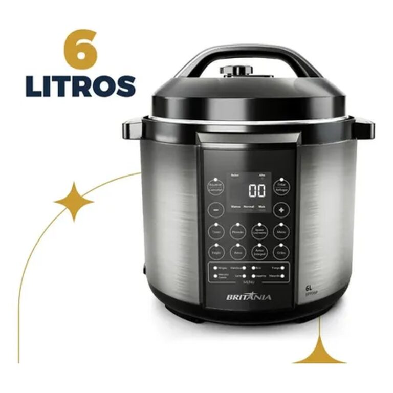 Panela Pressão Britânia Bpp06p Preto Com Inox